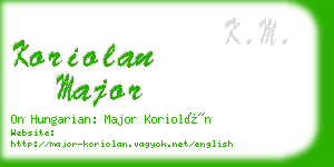 koriolan major business card